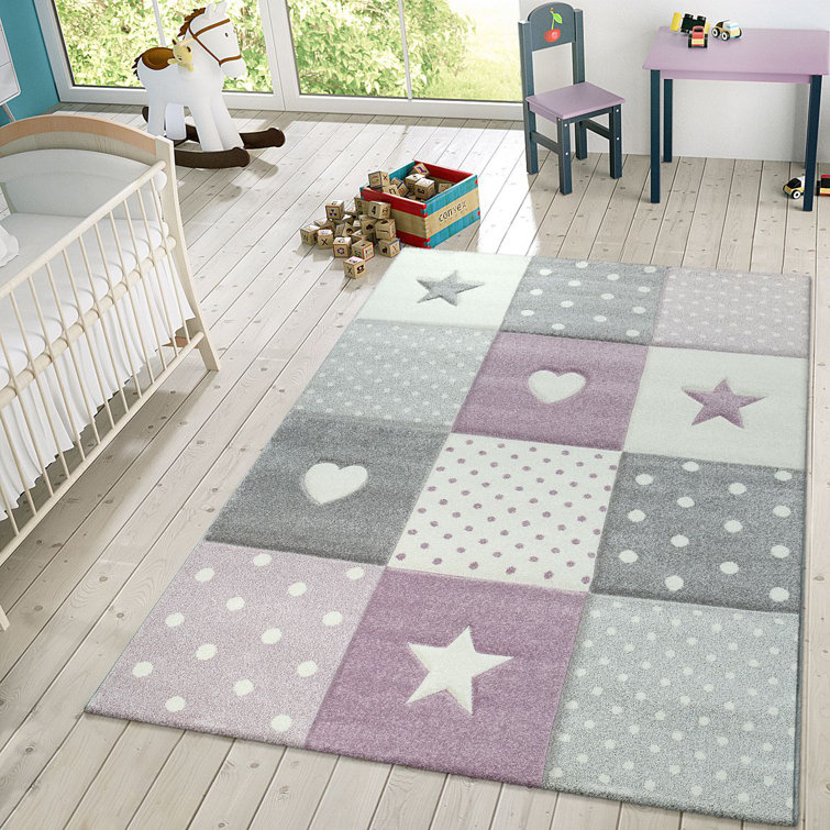 Harriet Bee Levitt Geometric Purple/Gray Area Rug & Reviews Wayfair